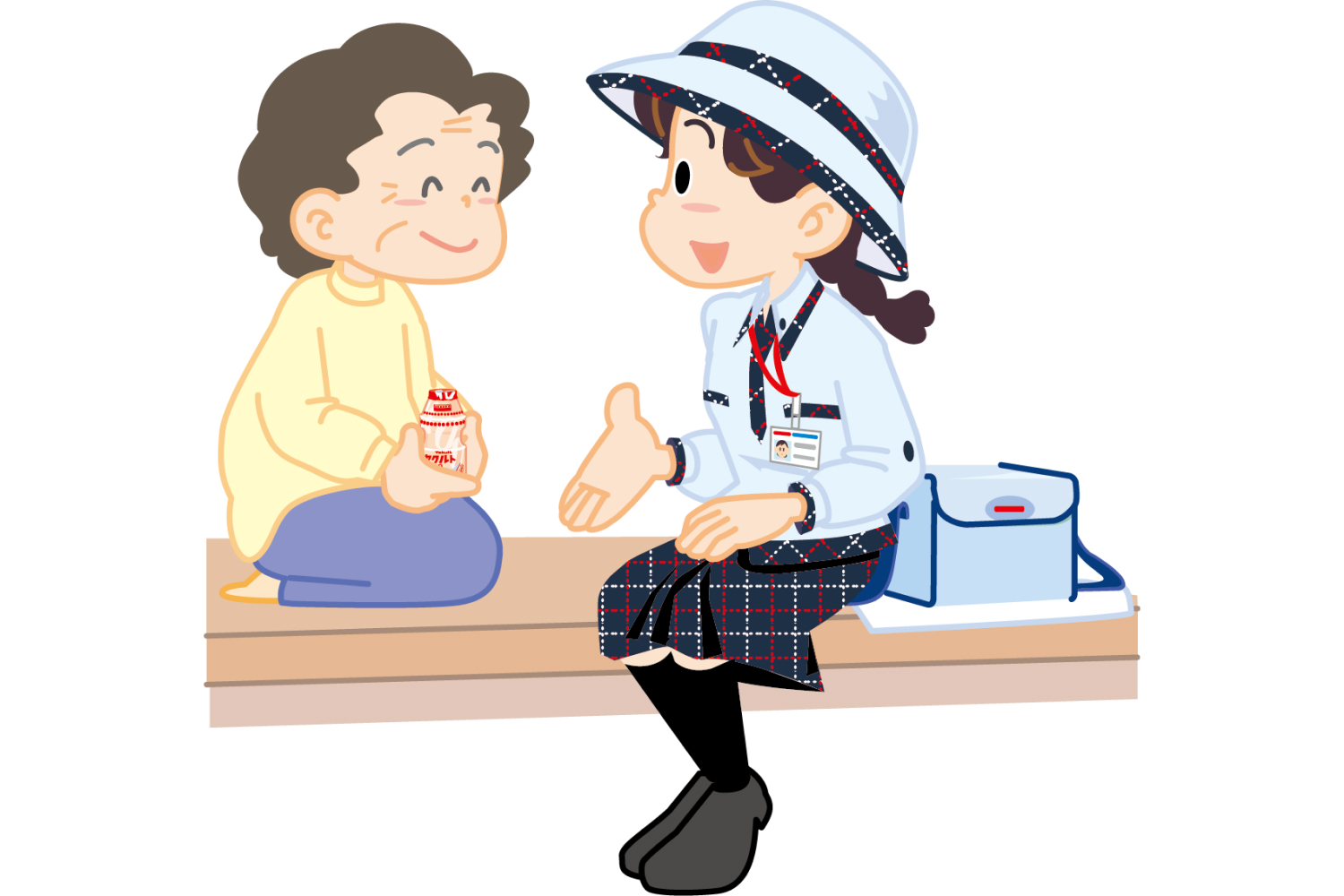 高齢者の見守りを兼ねた訪問販売の様子（イメージ）